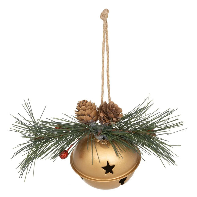 Deco navideña Campana de manzana de metal D6,5cm dorado - 207824