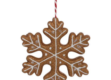 Deco navideña Galleta de poliestireno con forma de copo de nieve A21cm marrón - 207870