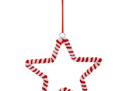Deco navideña estrella azúcar de cebada textil A14cm rojo - 207924