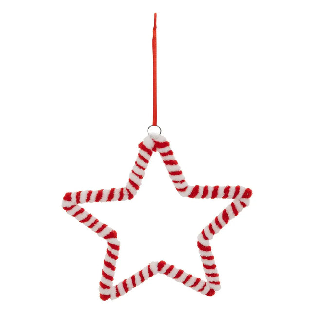 Deco navideña estrella azúcar de cebada textil A14cm rojo - 207924