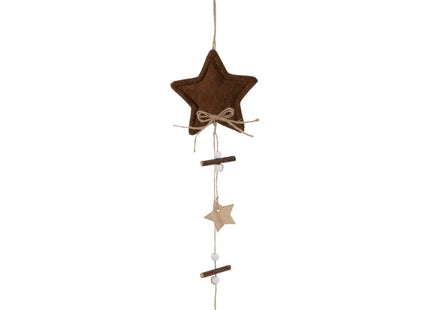 Estrella terciopelo marrón A36cm - 207946