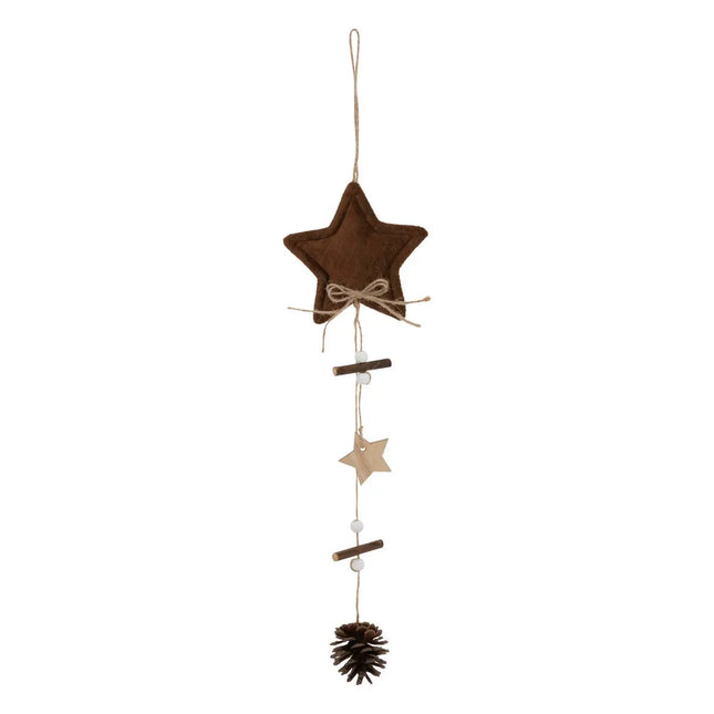 Estrella terciopelo marrón A36cm - 207946