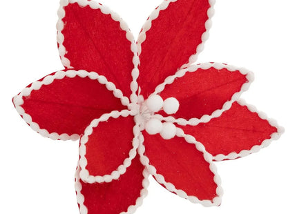 Deco navideña flor poinsettia D.24cm rojo - 207964