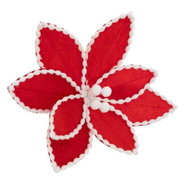 Deco navideña flor poinsettia D.24cm rojo - 207964