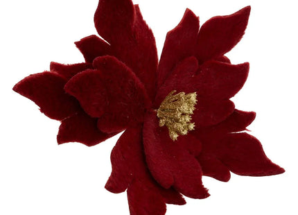Deco navideña poinsettia peludo D24cm rojo - 207967