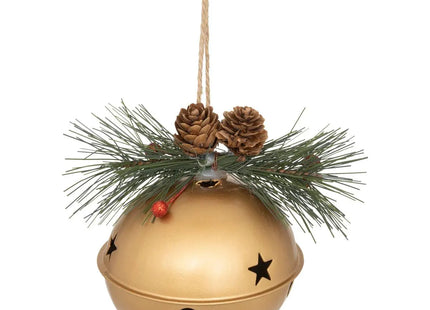 Bola navideña de metal GRELOT  dorado 10cm - 208067