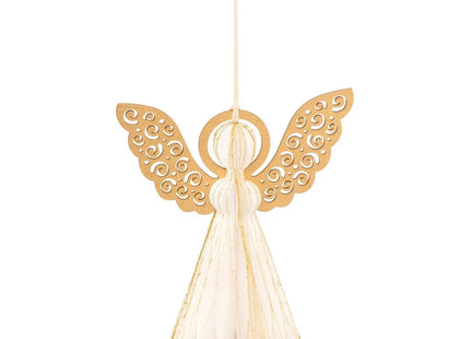 Deco navideña alas de ángel papel A15cm dorado - 208068