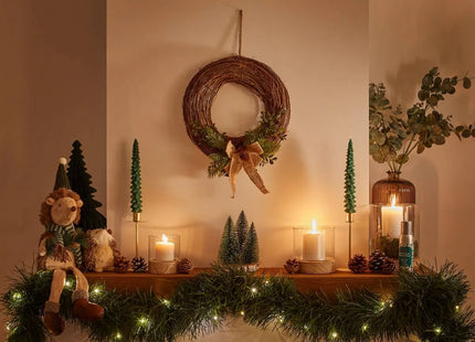 Corona de rama D35cm madera natural - 208160