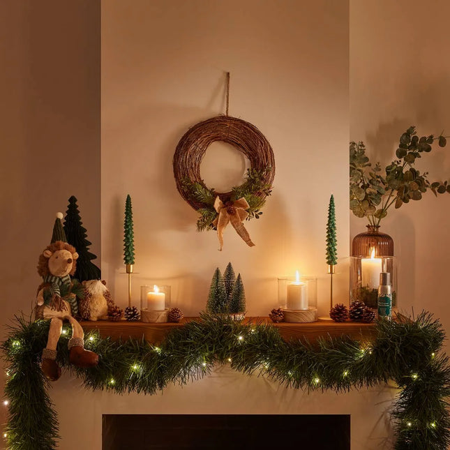 Corona de rama D35cm madera natural - 208160