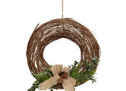 Corona de rama D35cm madera natural - 208160