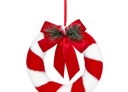 Corona de poliestireno D23cm roja y blanca - 208182