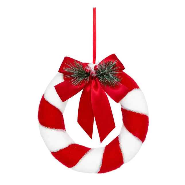 Corona de poliestireno D23cm roja y blanca - 208182