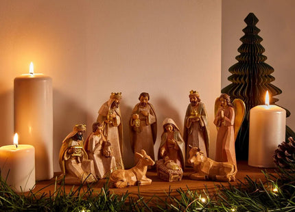 Juego de 10 figuras de belén navideño, altura 15 cm, resina - 208188