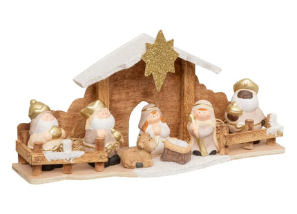 Decoración de belén 7 santones 33x16cm piedra arenisca