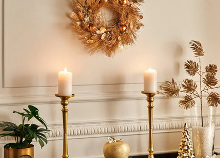 Corona navideña D35cm dorada  - 208196