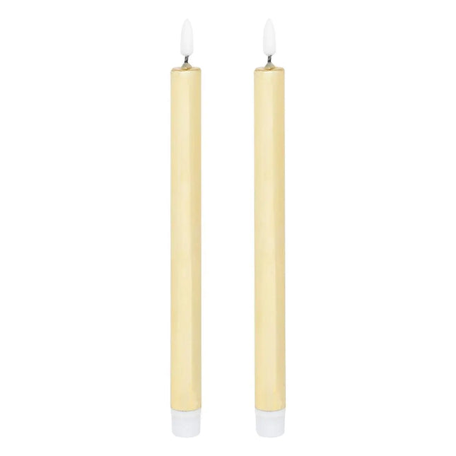 Juego de 2 velas LED en forma de barra de metal dorado - 208426B