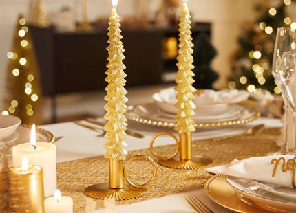 Juego de 2 velas de abeto dorado - 208429A