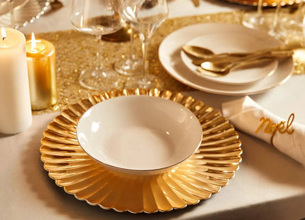 Plato de presentación de concha D33cm dorado - 208445B