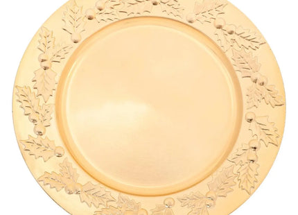 Plato de presentación D.33cm acebo dorado - 208510B