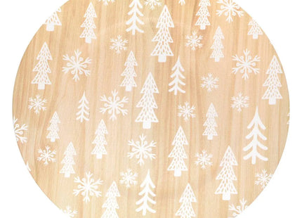 Plato de presentación D.33cm efecto madera decoración abeto blanco - 208511