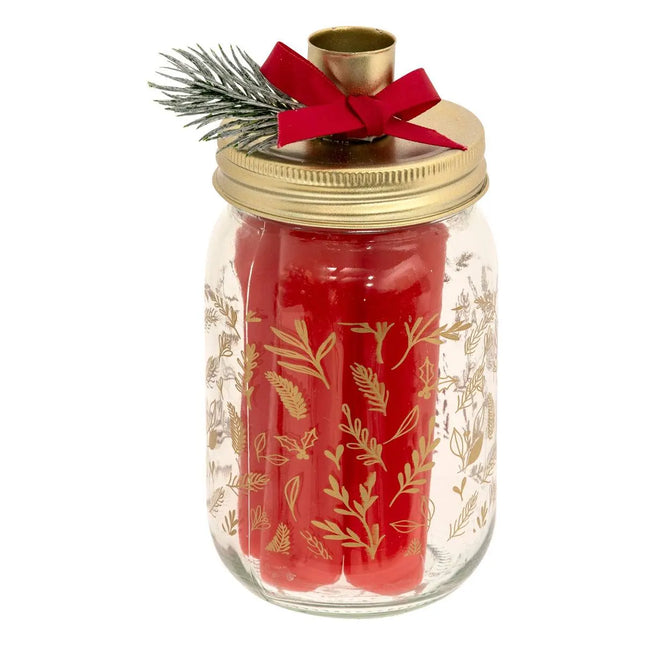 Juego de 5 velas de varilla y tarro para velas de té  - 208542