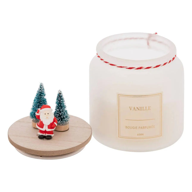 Vela perfumada con tapa decorada navideña 300gr - 208545