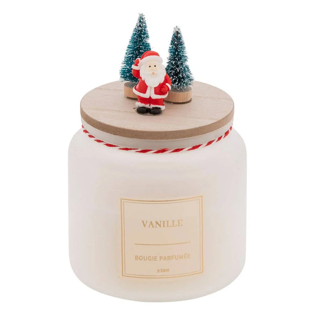 Vela perfumada con tapa decorada navideña 300gr - 208545