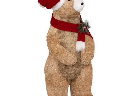 Oso madera con gorro A75cm - 208618