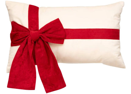 Almohada  nudo terciopelo crema 30x50cm - 208636A