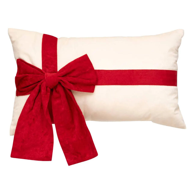 Almohada  nudo terciopelo crema 30x50cm - 208636A