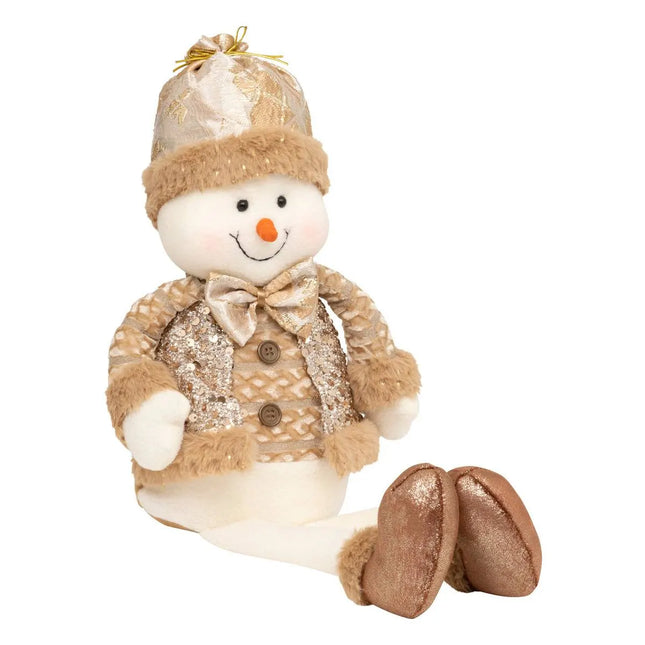 Personaje navideño sentado dorado A52cm - 208700