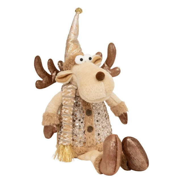 Personaje navideño sentado dorado A52cm - 208700