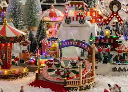 Carrusel de pueblo luminoso con 14 copas musicales LED multicolor - 208980