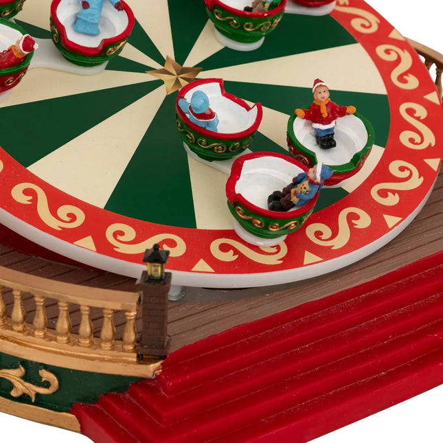 Carrusel de pueblo luminoso con 14 copas musicales LED multicolor - 208980