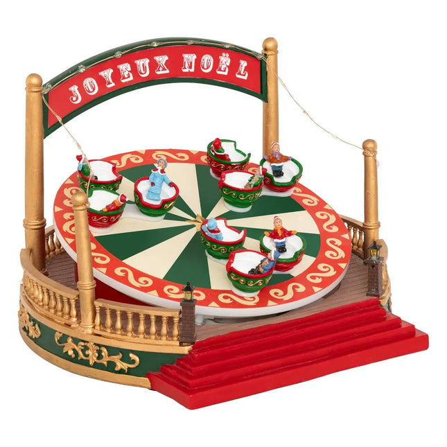 Carrusel de pueblo luminoso con 14 copas musicales LED multicolor - 208980