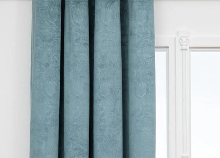Cortina opaca "Fujo" efecto terciopelo azul claro 135x260cm -  209001C