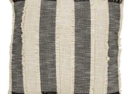 Almohada con flecos "Malakite" en blanco y negro de 50x50cm - 209057