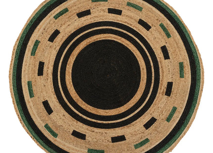 Alfombra de yute negra "Malakite" D120cm - 209063