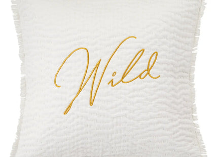 Almohada bordado "Wild" blanco 45x45cm - 209064B