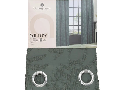 Cortina jacquard verde celadón "Willow" de 135x260cm -  209090C