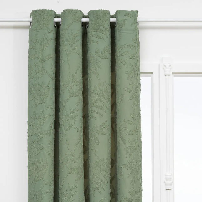 Cortina jacquard verde celadón "Willow" de 135x260cm -  209090D