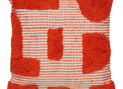 Almohada de algodón con mechones naranja "Amapola" 50x50cm - 209092A
