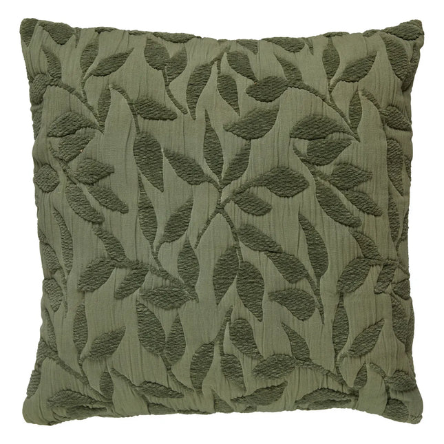 Almohada "Lehto" jacquard  con estampado algodón verde claro 50x50cm - 209104B
