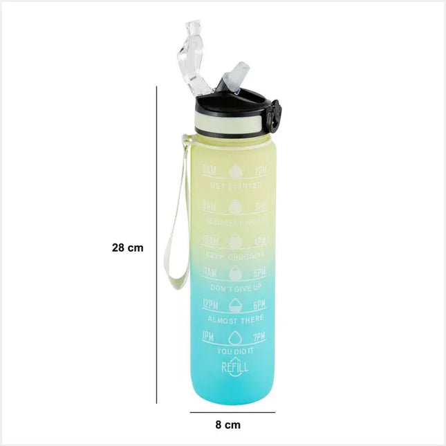 Botella SPORT de 1 litro con pajita de silicona integrada - 209226