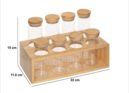 Estante para especias de bambú de 8 ranuras "Hermet" - 209263