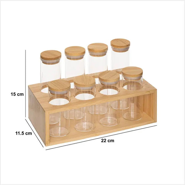 Estante para especias de bambú de 8 ranuras "Hermet" - 209263