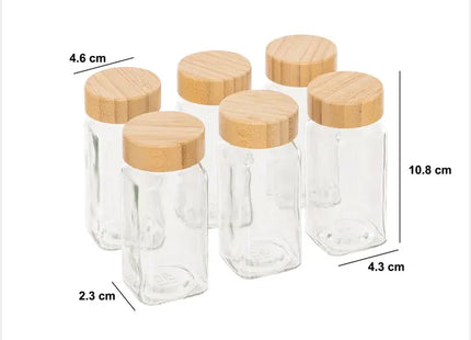 Juego de 6 tarros de cristal para especias, 120 ml - 209279