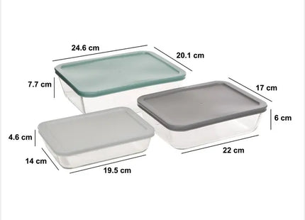 Juego de 3 potes de almacenamiento de vidrio - 209286