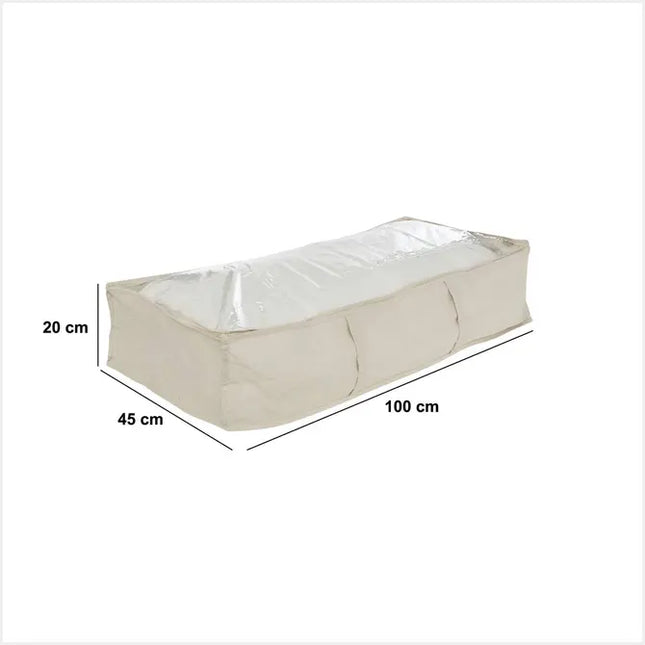 Bolsa de almacenamiento para debajo de la cama "Groomy", color beige, 100x20cm - 209330