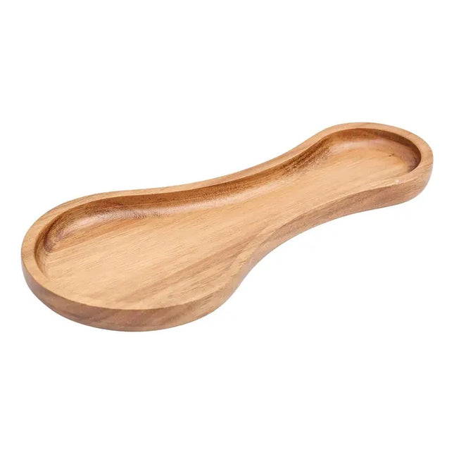 Reposacucharas de madera de acacia marrón - 209607